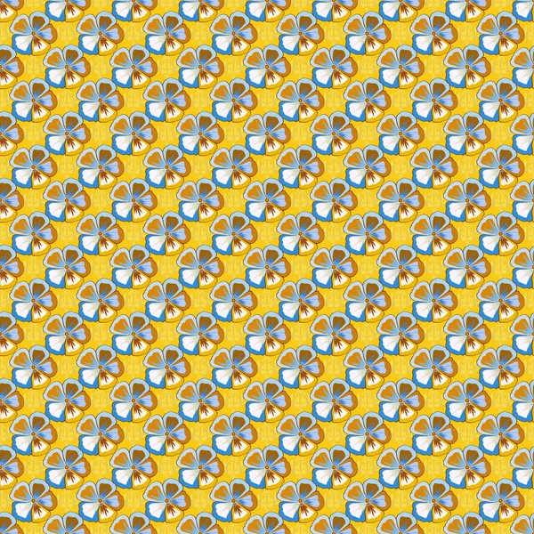 Безшовний Візерунок Фоні Декоративними Квітами Космосу Листям Сірих Жовтих Синіх — стоковий вектор