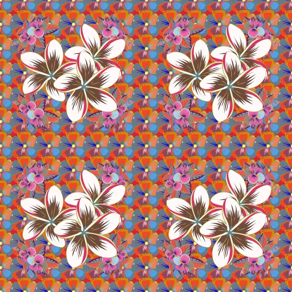 Motif Floral Sans Couture Avec Des Fleurs Été Lumineuses Texture — Image vectorielle