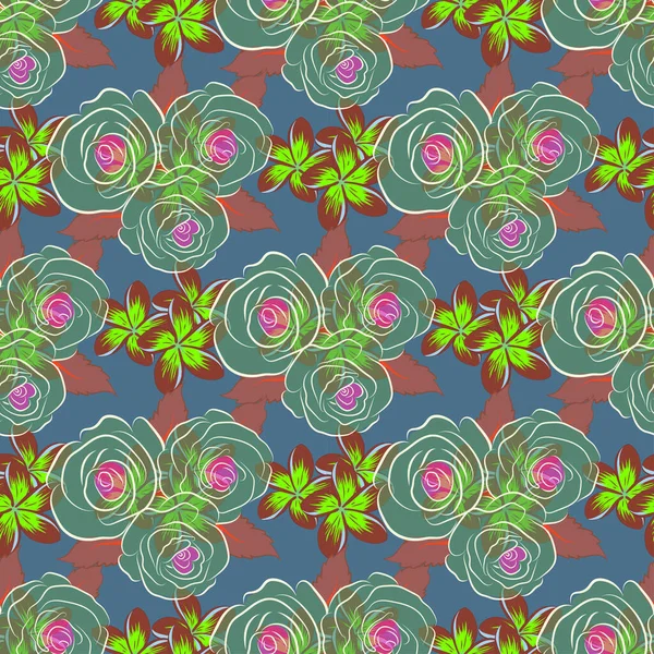 Couleur Motif Vecteur Floral Sans Couture — Image vectorielle