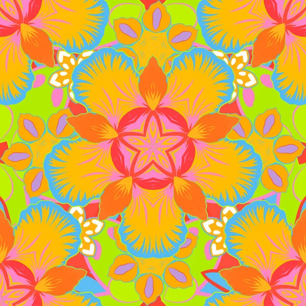 Couleur Motif Vecteur Floral Sans Couture — Image vectorielle