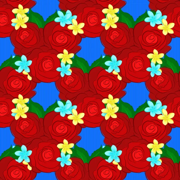 Червоні Сині Зелені Векторні Пелюстки Троянд — стоковий вектор