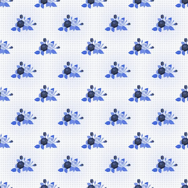 犬と花のカードが上がった 花のシームレスなパターン ヴィンテージの犬はパターンをバラ 野生のバラのデザイン ドングローズの花で手描きの背景 花の背景 要約青いバラのスケッチ — ストックベクタ