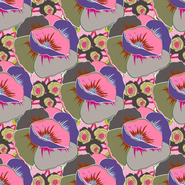 Motif Floral Sans Couture Avec Des Fleurs Aquarelle Illustration Vectorielle — Image vectorielle