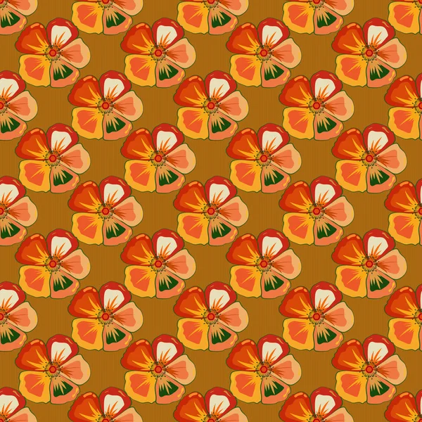 Софт Акварельный Цветочный Принт Безморщинистый Узор Красного Оранжевого Желтого Цветов — стоковый вектор