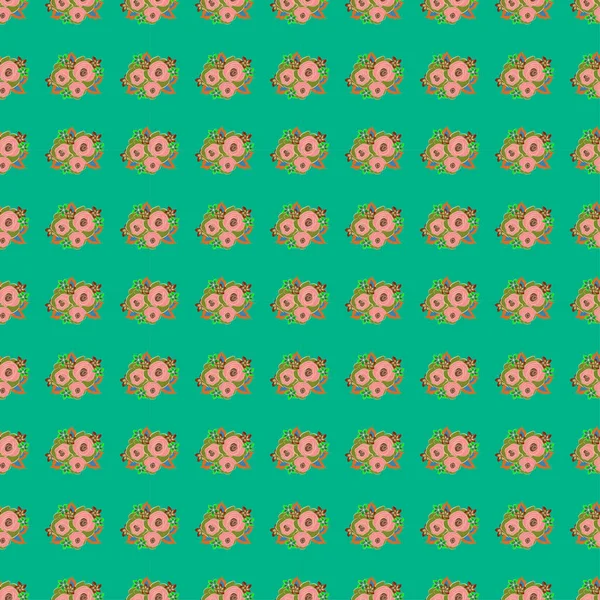 Raster Illustration Nahtloser Raster Hintergrund Mit Stilisierten Kleinen Blumen Grafik — Stockvektor