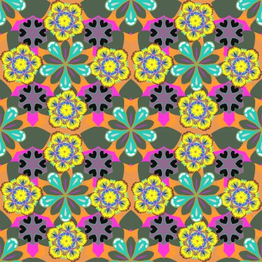 Renksiz çiçek vektör deseni 