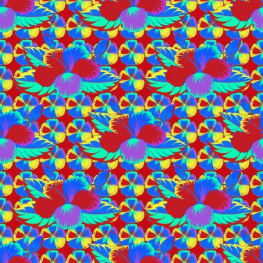 Renksiz çiçek vektör deseni 