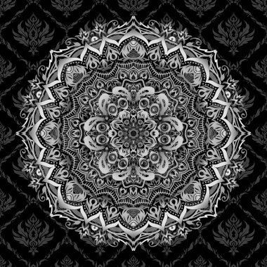 Renksiz çiçek vektör deseni 