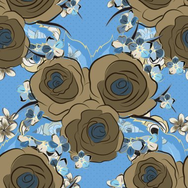 Eski bir çiçek süsü. Soyut klasik dikişsiz desen