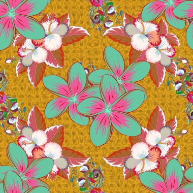 Renksiz çiçek vektör deseni 