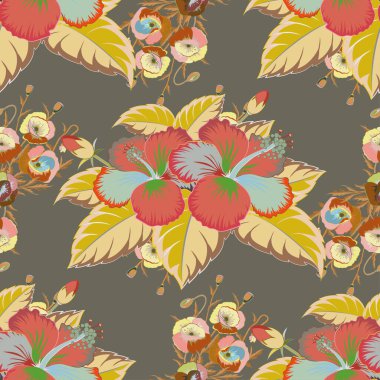 Renksiz çiçek vektör deseni 