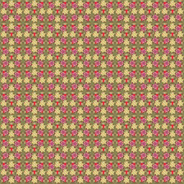 Lanet olası orman. Bir sürü yeşil, bej, kahverengi ve pembe tropikal çiçekli kusursuz egzotik desen. Motley raster çizimi.