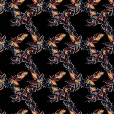 Eski bir çiçek süsü. Soyut klasik dikişsiz desen