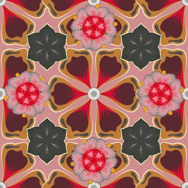 Renksiz çiçek vektör deseni 