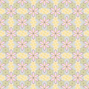 Millefleur 'lar. Özgürlük tarzı. Küçük çaplı bir çiçekte zarif, yumuşak, pürüzsüz bir desen. Tekstil, kumaş, kapak ve imalat için Raster çiçeksiz arka plan.