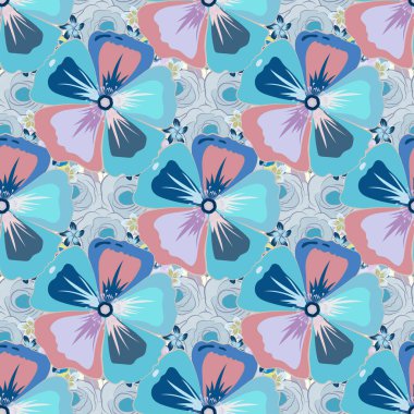 Renksiz çiçek vektör deseni 