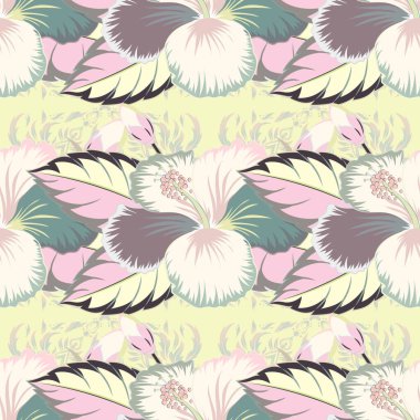 Renksiz çiçek vektör deseni 