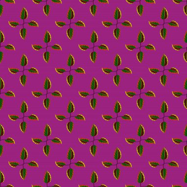 Dekoratif yaz çiçekleriyle kusursuz desen mor, yeşil ve kahverengi renkler, suluboya resimleme.