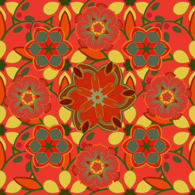 Eski bir çiçek süsü. Soyut klasik dikişsiz desen