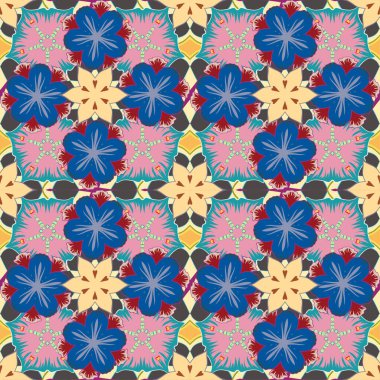 Renksiz çiçek vektör deseni 