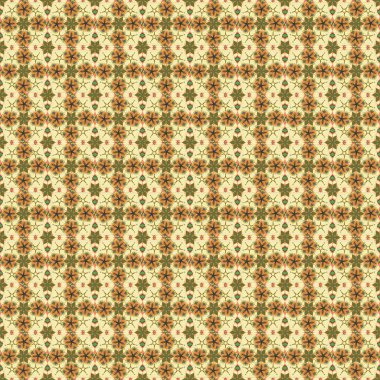 Karalama çizim stili, elle çizilmiş çizim. Çiçekler, yapraklar, dekoratif elementler, sıçramalar, lekeler ve bej, kahverengi ve turuncu renkte damlalar..