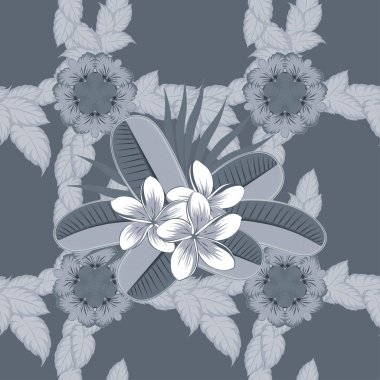 Renksiz çiçek vektör deseni 