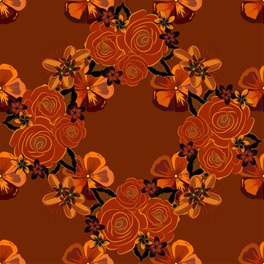 Renksiz çiçek vektör deseni 