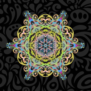 Renksiz çiçek vektör deseni 