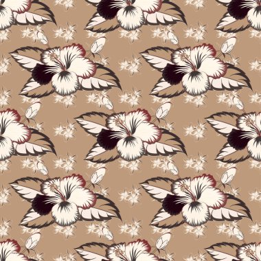 Renksiz çiçek vektör deseni 