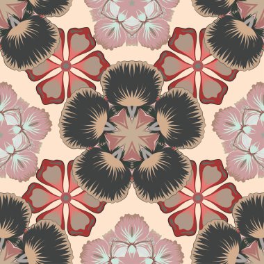 Renksiz çiçek vektör deseni 