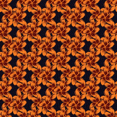 Soyut stil kırmızı, turuncu ve siyah çiçekler. Küçük çiçekte sevimli, çiçeksiz bir desen var..