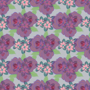 Renksiz çiçek vektör deseni 