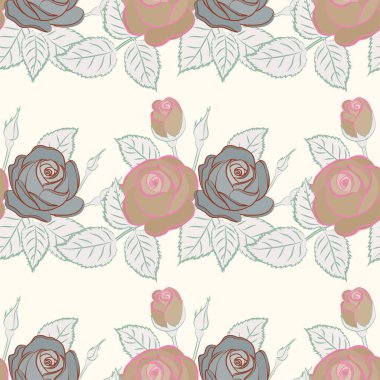 Renksiz çiçek vektör deseni 