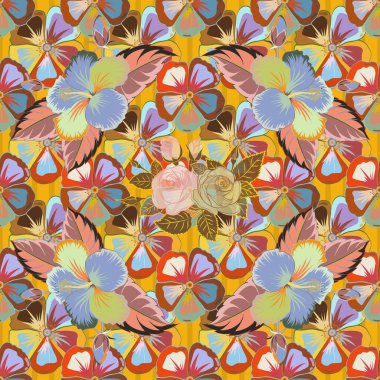 Renksiz çiçek vektör deseni 