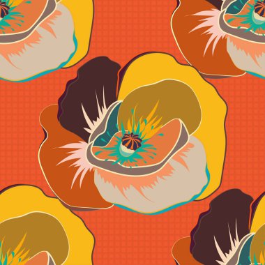 Renksiz çiçek vektör deseni 