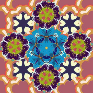 Renksiz çiçek vektör deseni 