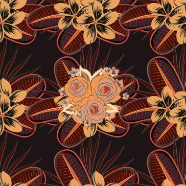 Renksiz çiçek vektör deseni 