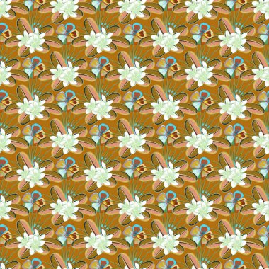 Eski bir çiçek süsü. Soyut klasik dikişsiz desen