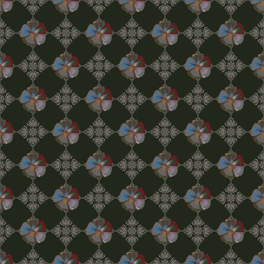 Eski bir çiçek süsü. Soyut klasik dikişsiz desen