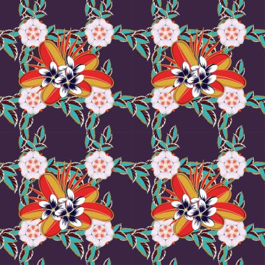 Renksiz çiçek vektör deseni 