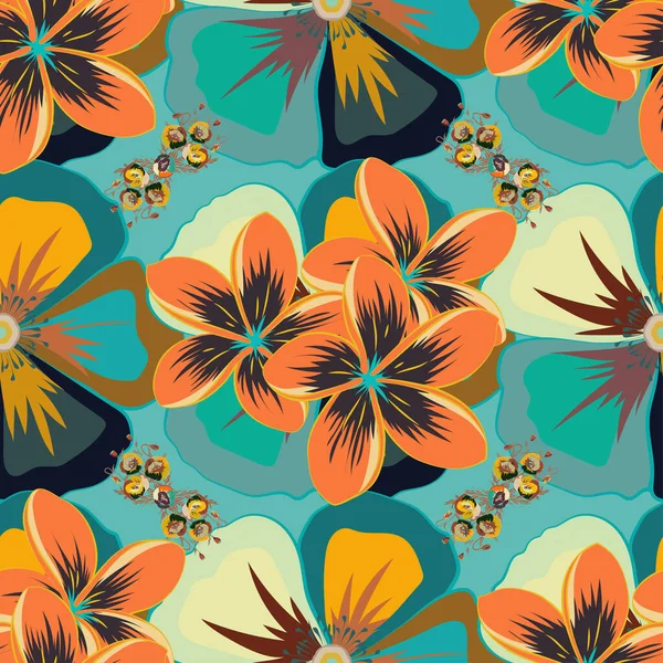 Primavera Vintage Fundo Floral Textura Vetorial Bonita Padrão Sem Costura — Vetor de Stock