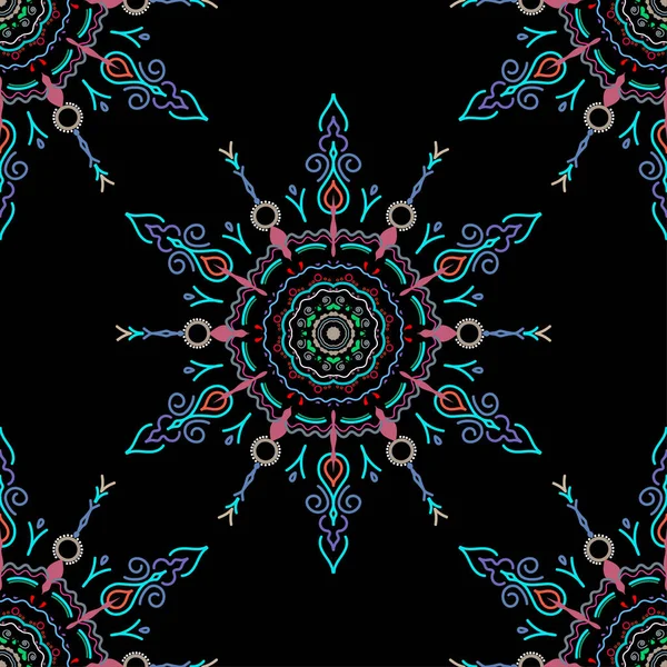 Textura Étnica Dibujada Mano Vuelo Imaginación Ilustración Vectorial Patrón Tribal — Vector de stock