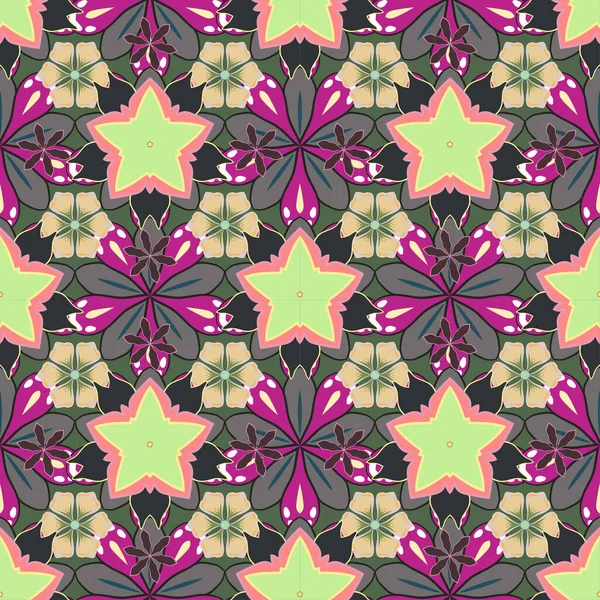 Patrón Romántico Sin Costuras Con Ramo Acuarela Flores Abstractas Colores — Archivo Imágenes Vectoriales