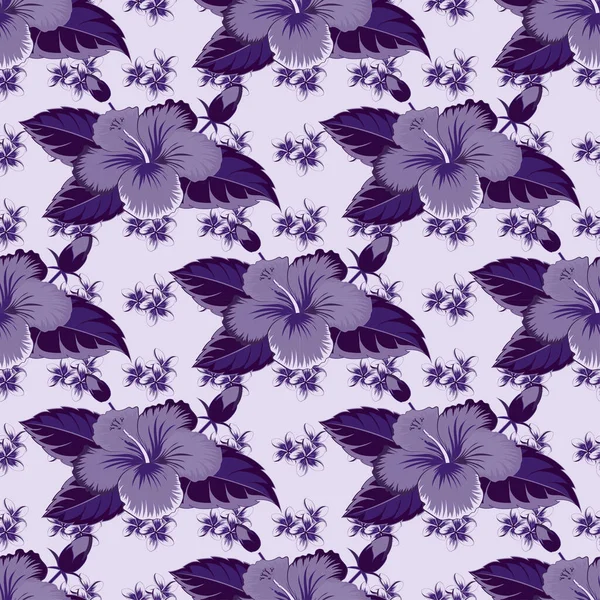 Patrón Sin Costura Floral Raster Vintage Colores Gris Violeta Marrón — Vector de stock
