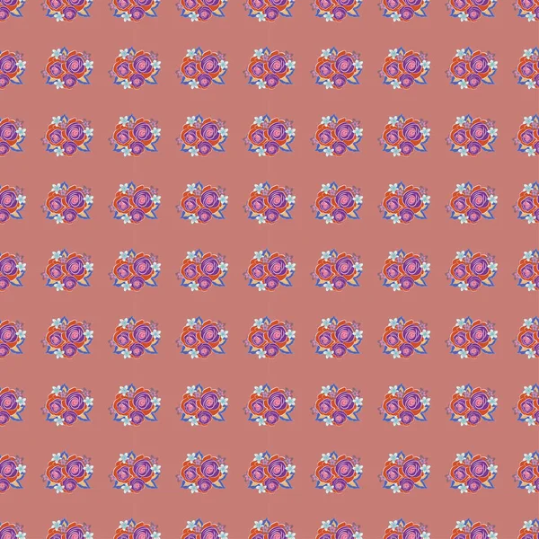 현대의 꽃무늬와 파랑의 패턴이다 가시없는 — 스톡 벡터