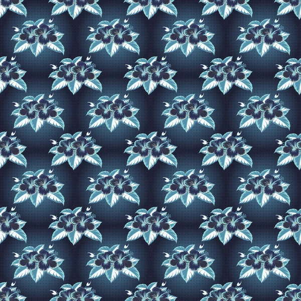 Племінний Художній Бохо Друк Вінтажний Синьо Фіолетовий Квітковий Фон Абстрактний — стоковий вектор