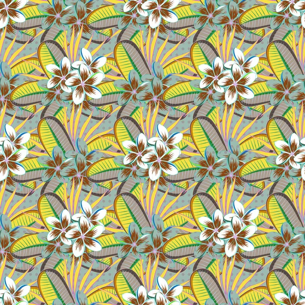 Patrón Floral Colores Sin Costura Vectorial Textura Floral Dibujada Mano — Archivo Imágenes Vectoriales