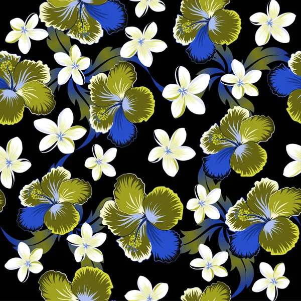 彩色无缝植物载体图案 — 图库矢量图片