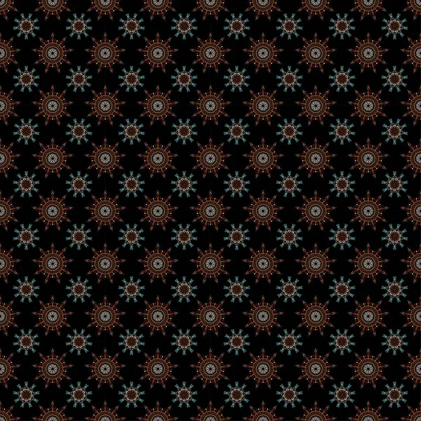 Raster Nahtlose Muster Auf Schwarzem Hintergrund Für Weihnachten Dekorative Braune — Stockvektor