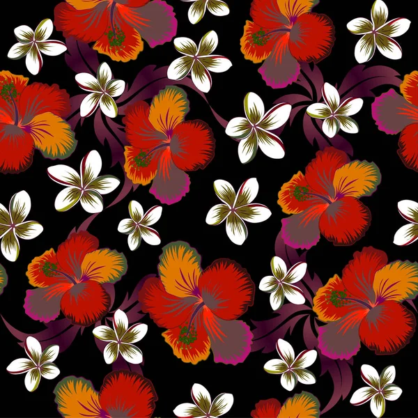 Patrón Vectores Florales Sin Costura Color — Vector de stock